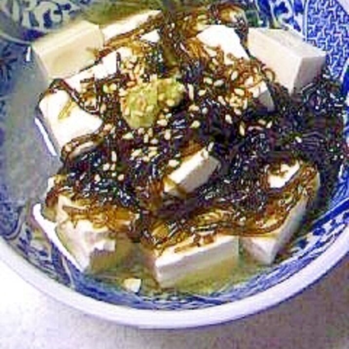 豆腐のトロトロモズク酢ぶっかけ